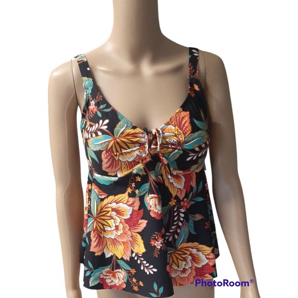 NWT Sunsets Escape Women's Marin Floral Swimsuit Top Tankini Size 6 Bust 35 - Picture 1 of 4